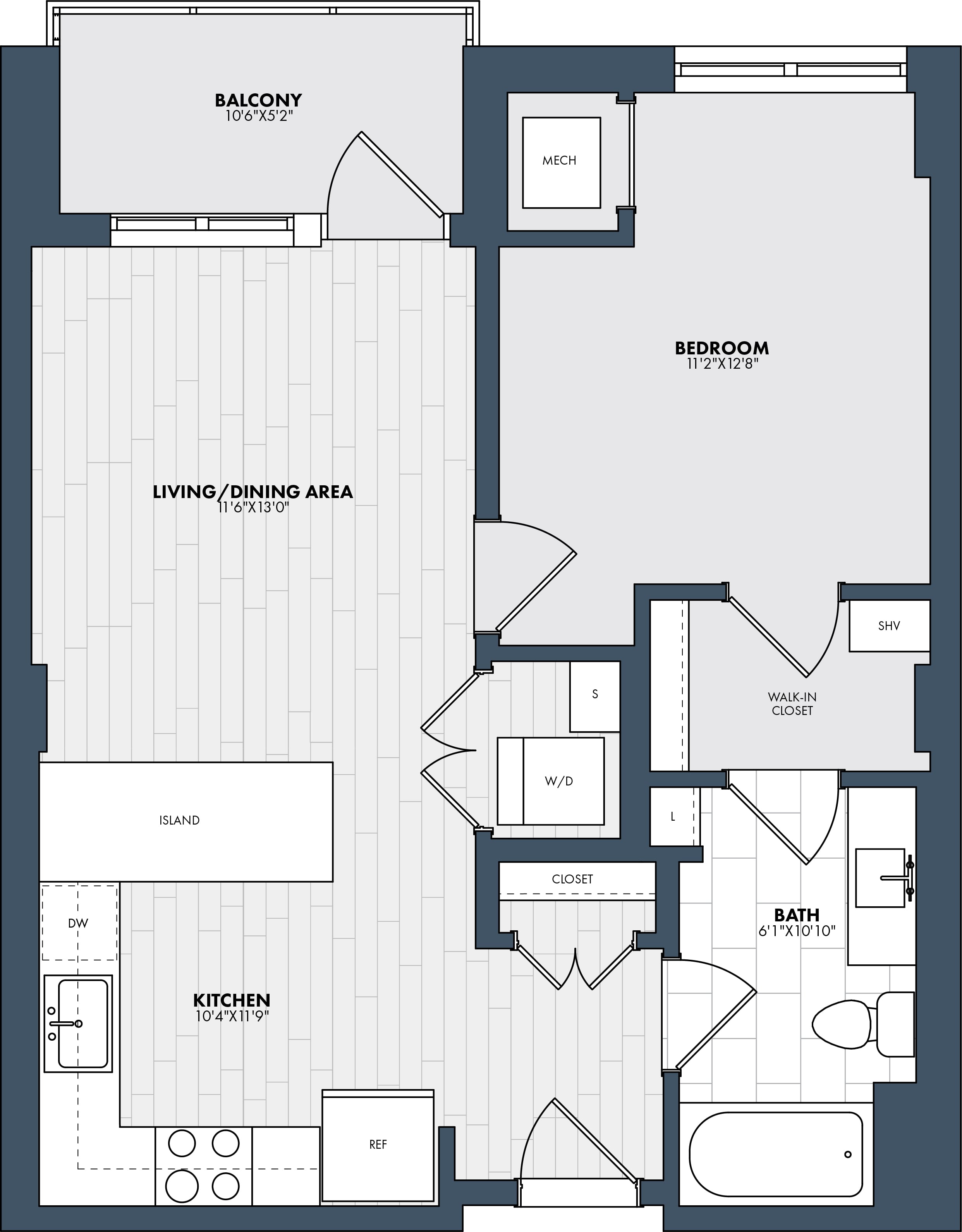 1 Bed/1 Bath-A1-3 floor plan