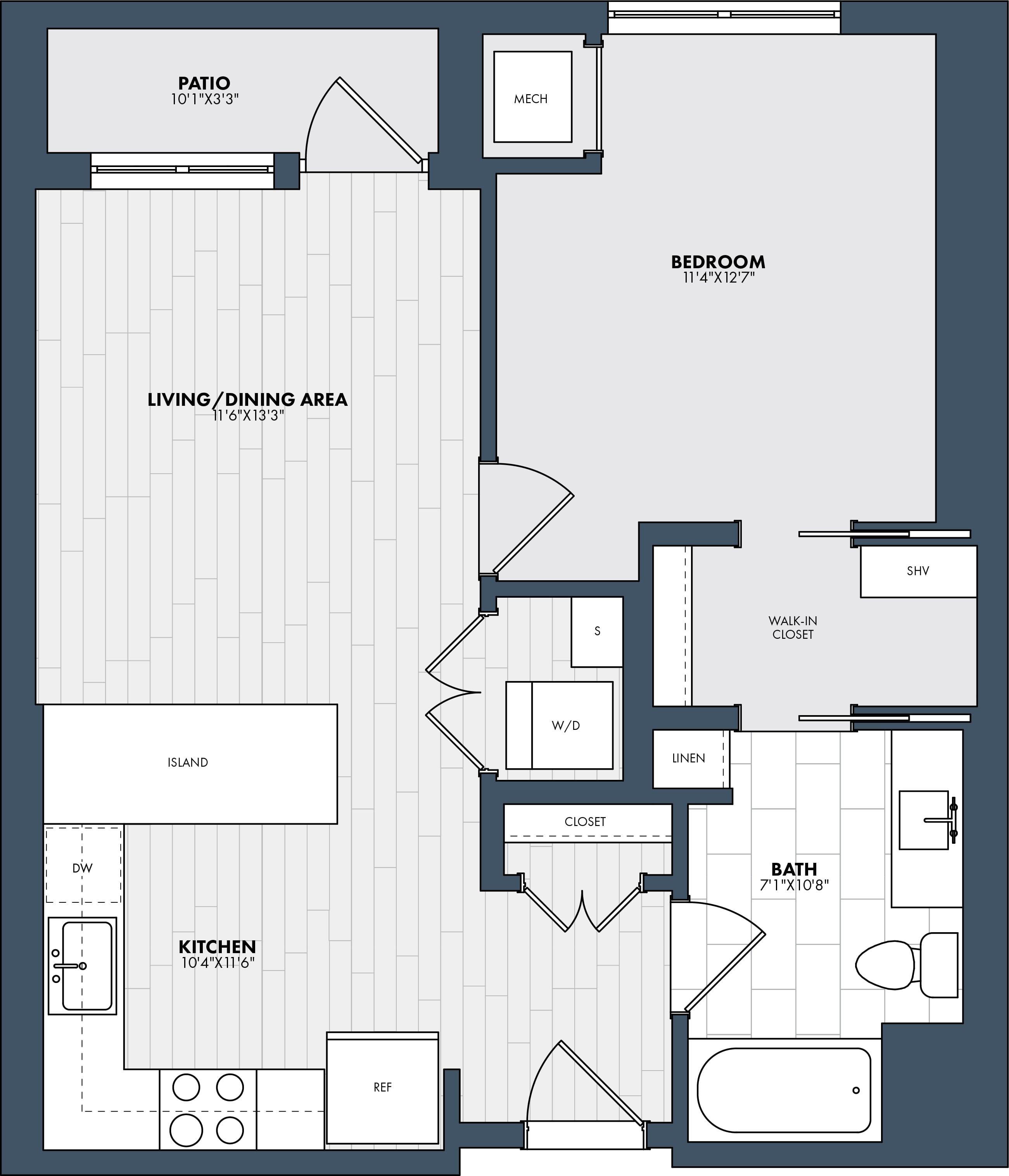 1 Bed/1 Bath-A4 floor plan