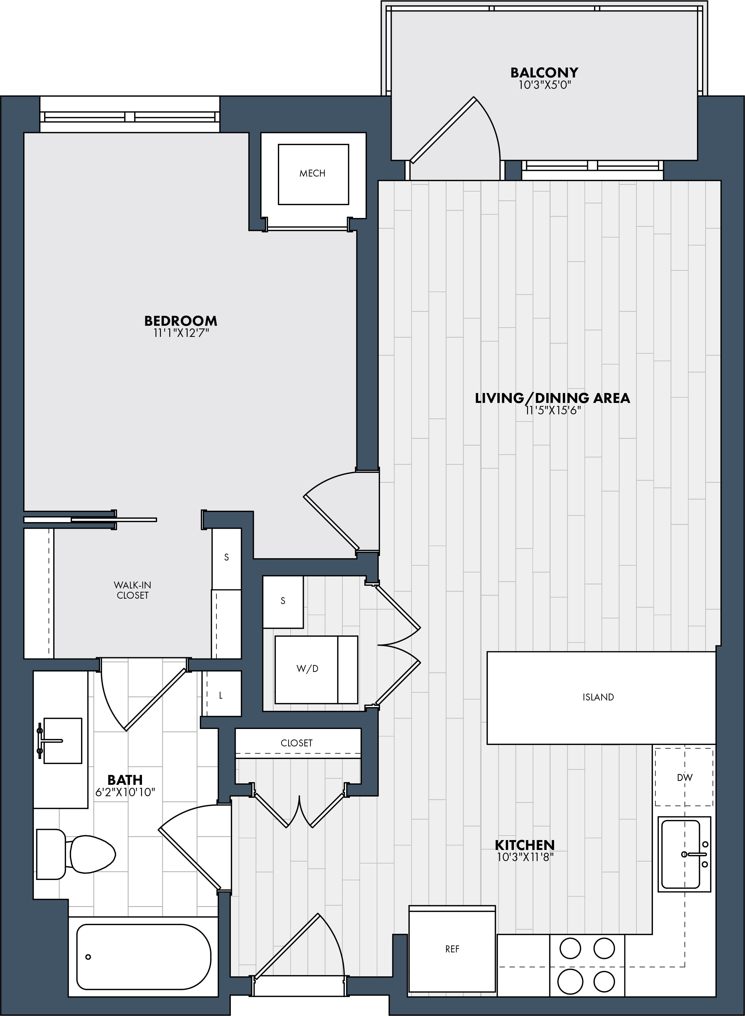 1 Bed/1 Bath-A1 floor plan