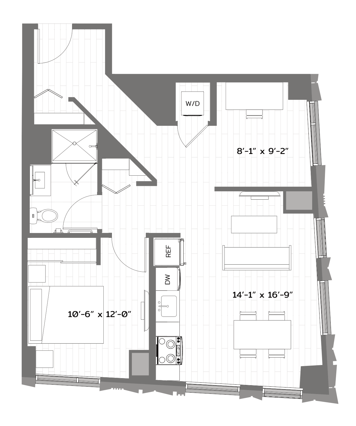 1 Bed/1 Bath Den-T-AD1 floor plan
