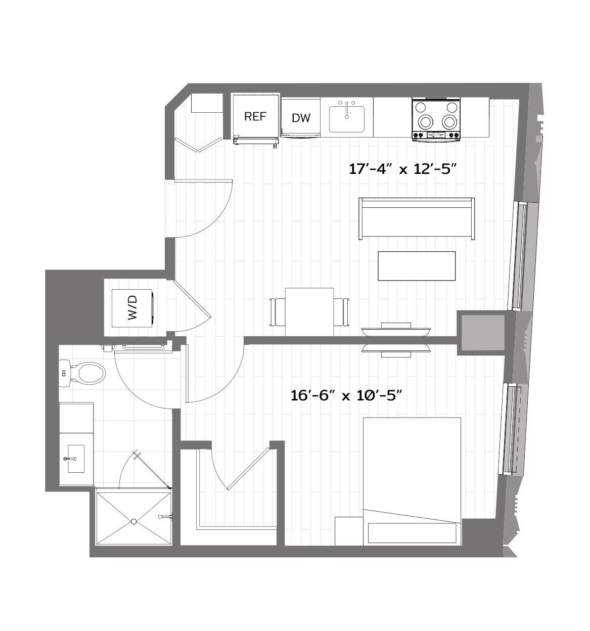1 Bed/1 Bath-T-A7 floor plan