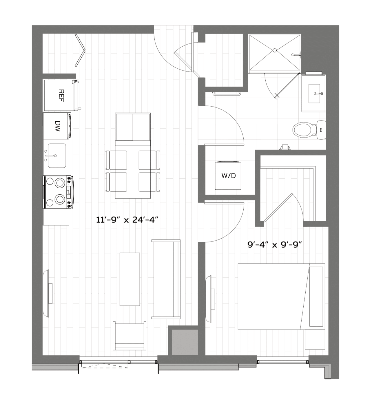 1 Bed/1 Bath-B-A10 floor plan