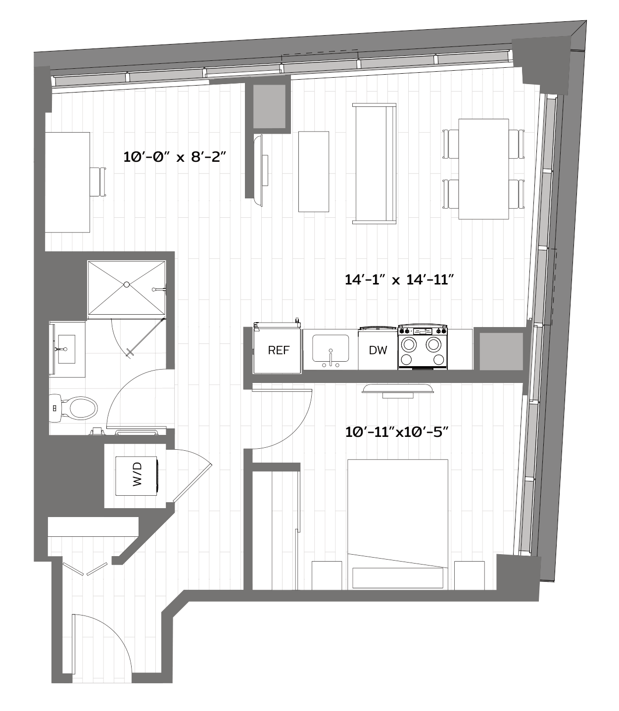 1 Bed/1 Bath Den-T-AD2-1 floor plan