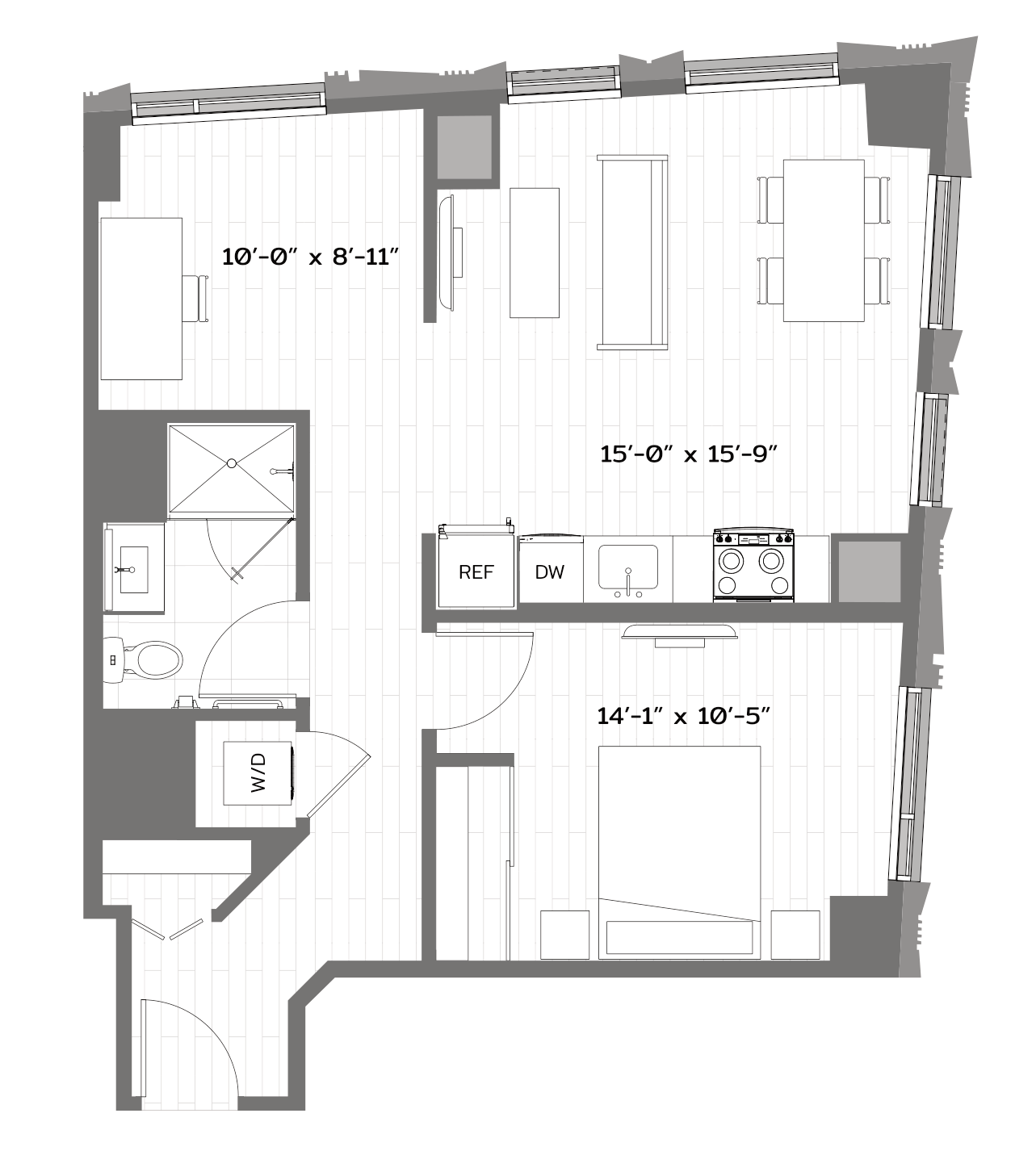 1 Bed/1 Bath Den-T-AD2 floor plan