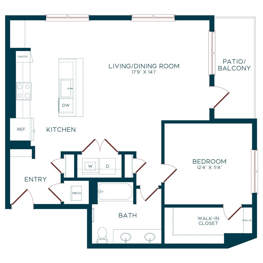 A7 - 1x1 floor plan