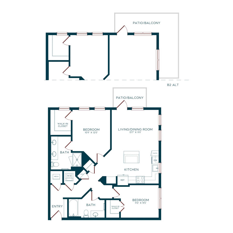 B2 - 2x2 floor plan