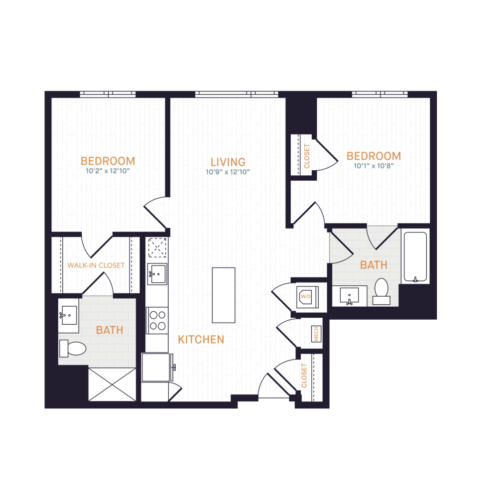 B3 | 2 Bed | 2 Bath floor plan