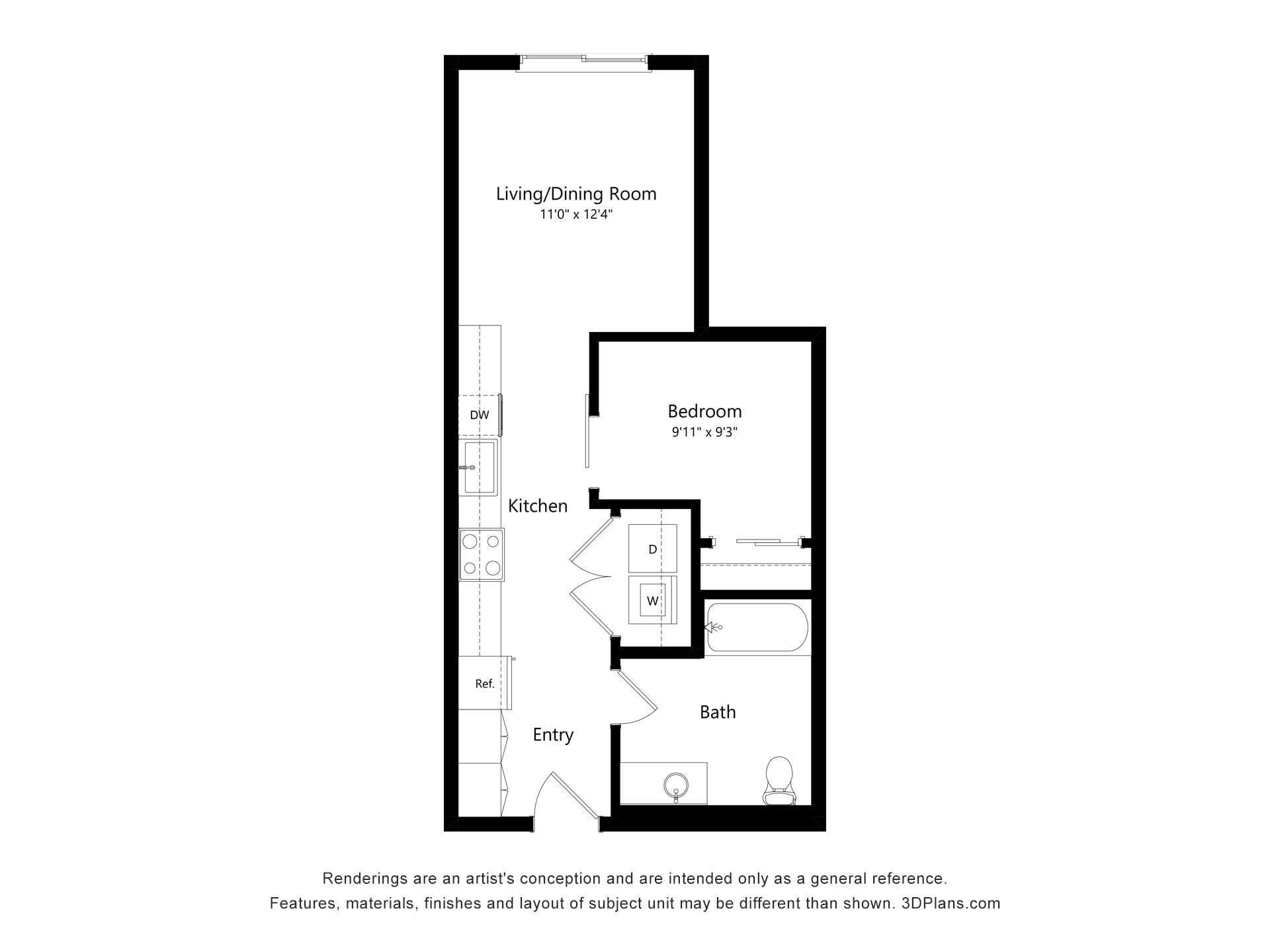 Open 1 A1 ADA floor plan