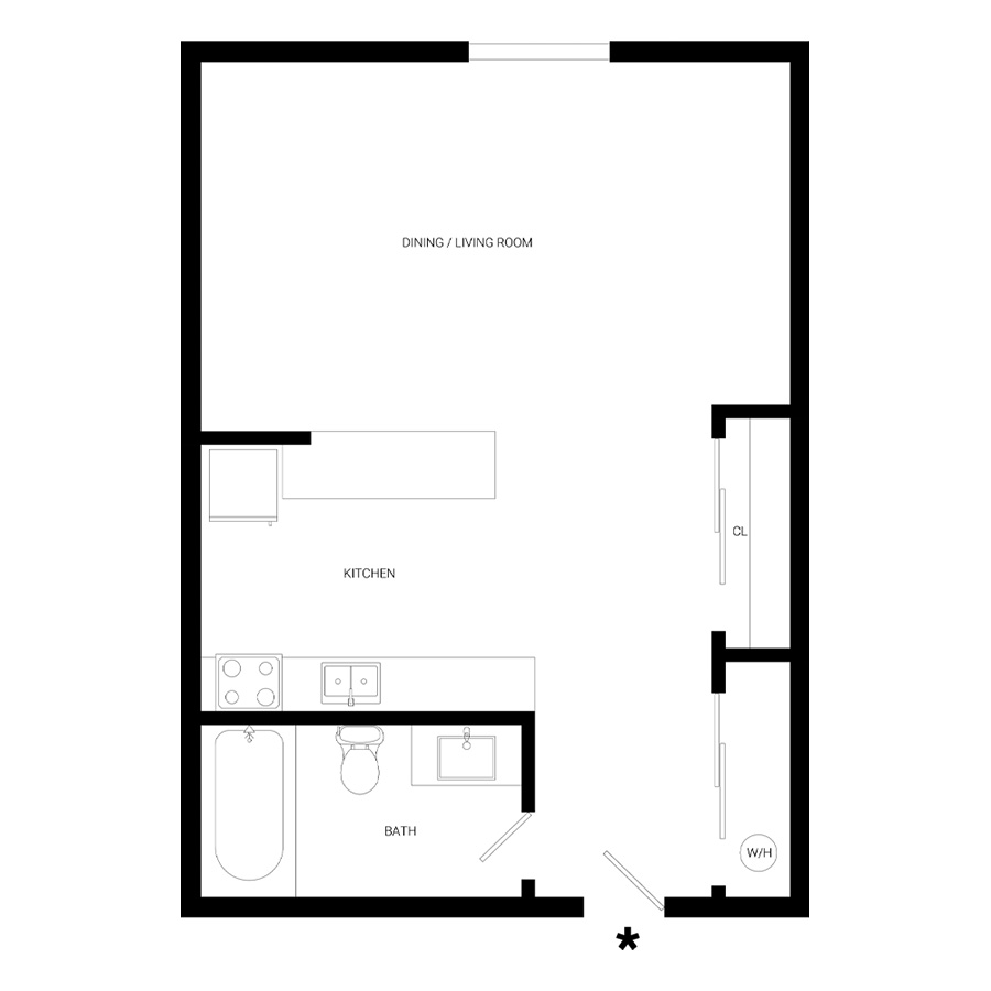 Studio - Upgraded - Sandstone floor plan