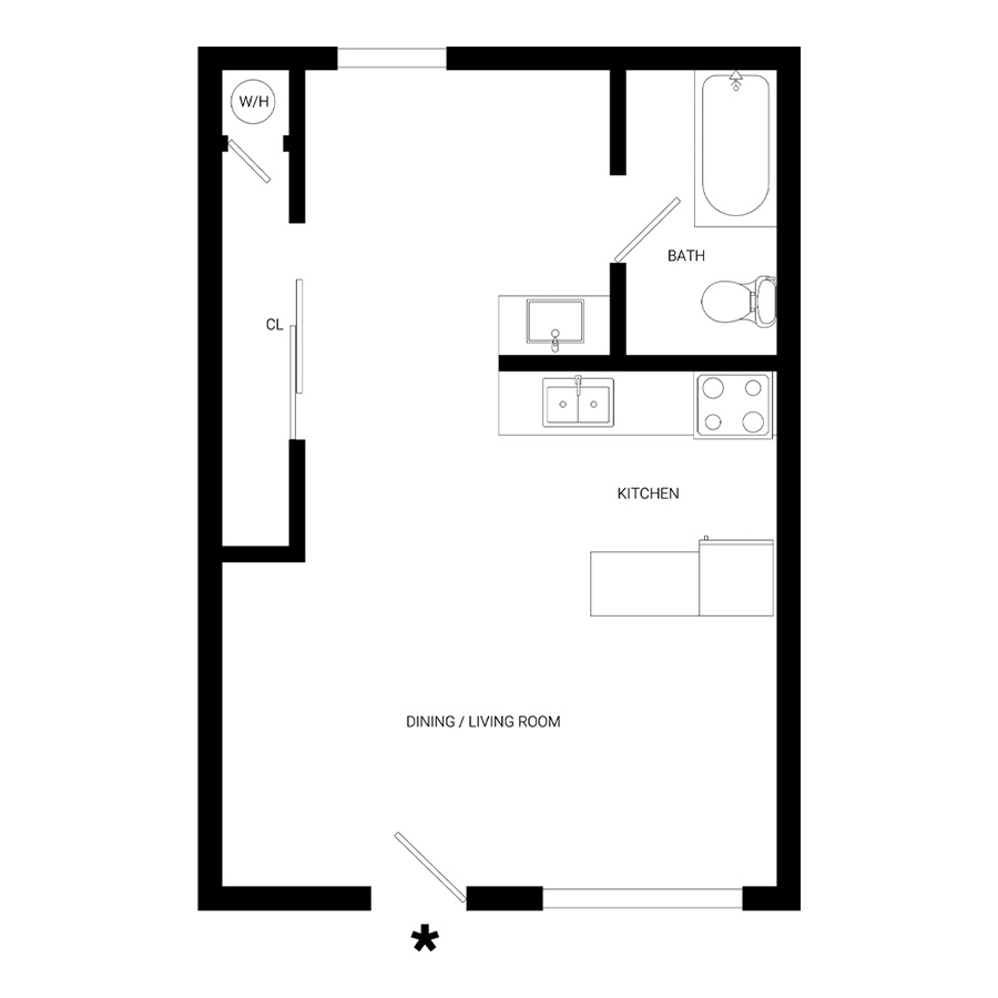Studio - Upgraded - Tawny floor plan