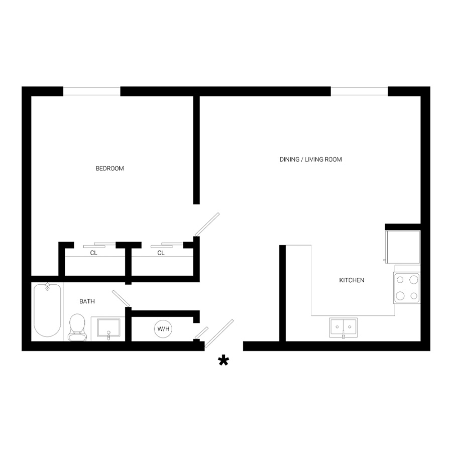 1 x 1 - Upgraded - Pewter floor plan