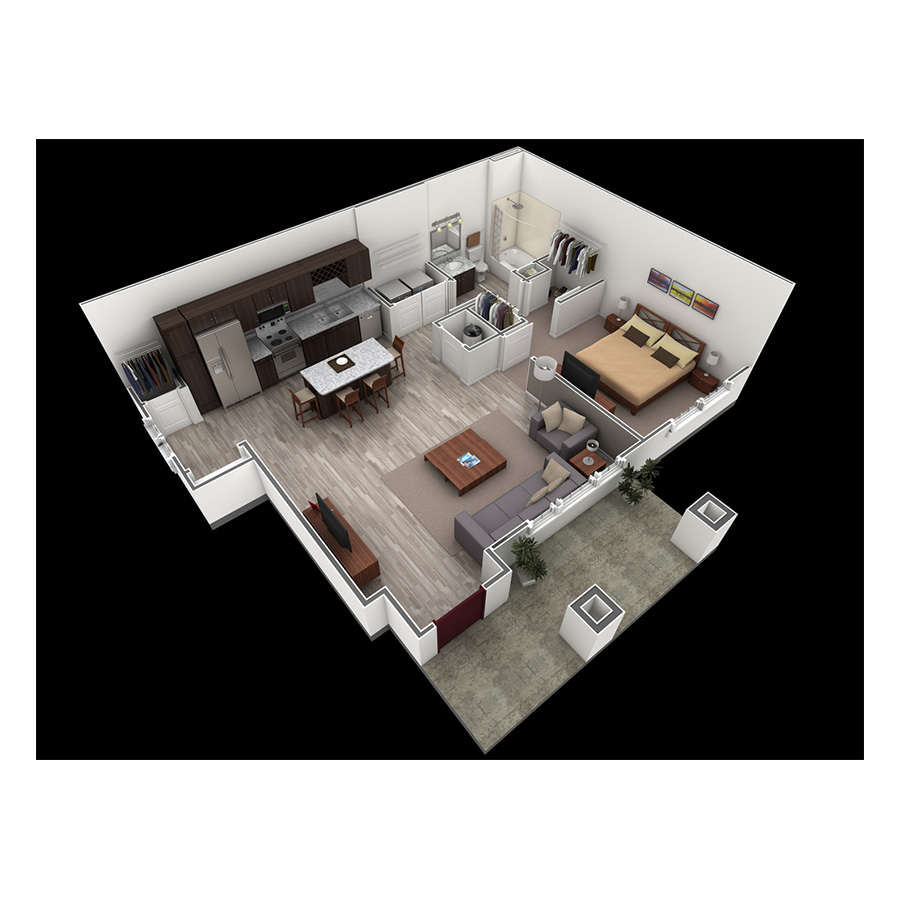 1 BR Grand Courtyard floor plan