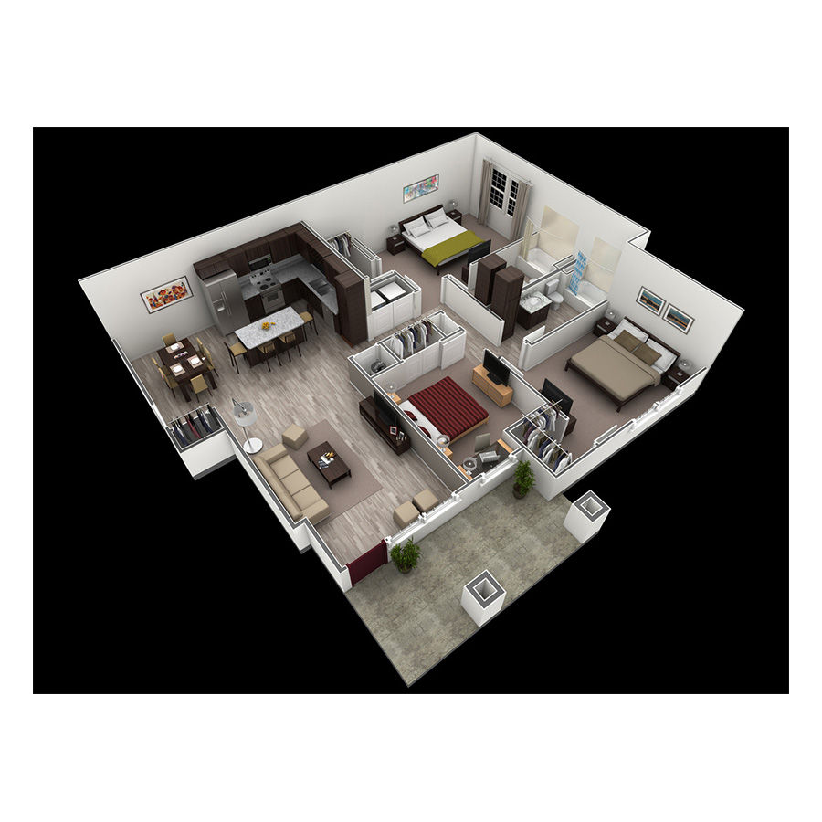 3 BR Grand Courtyard Garage floor plan