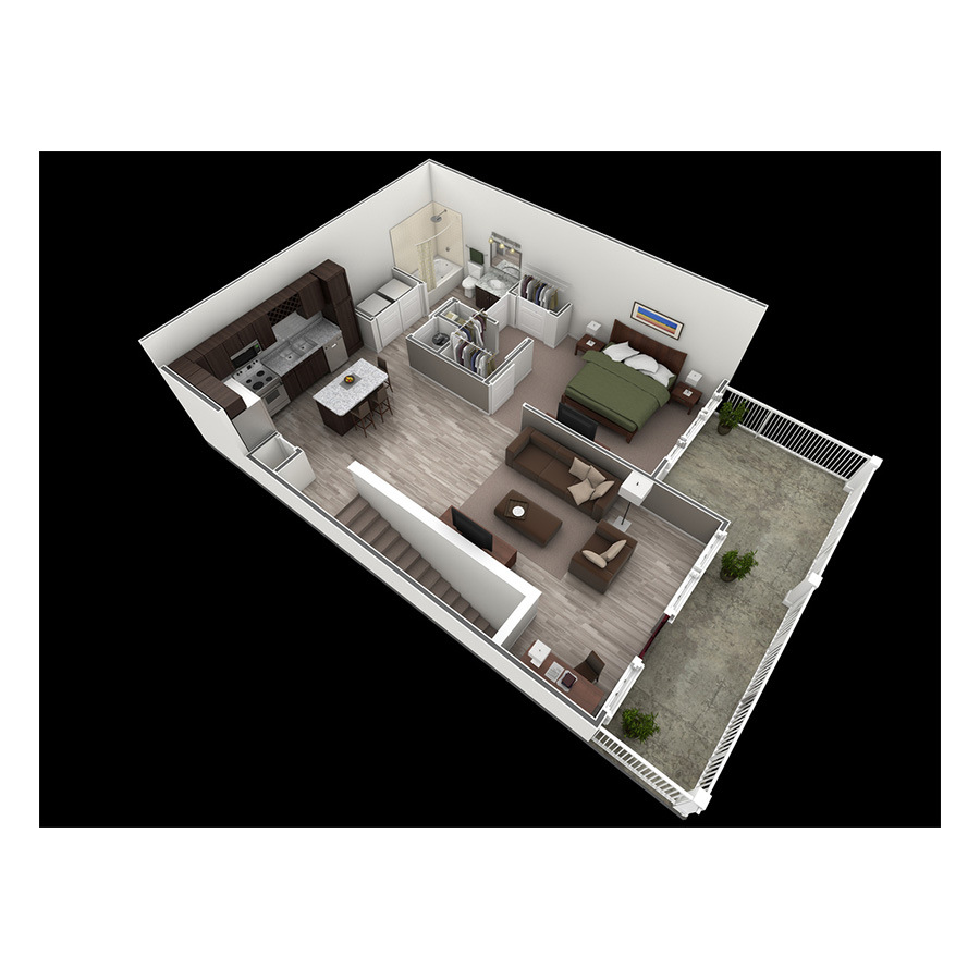 1 BR Designer Overlook floor plan