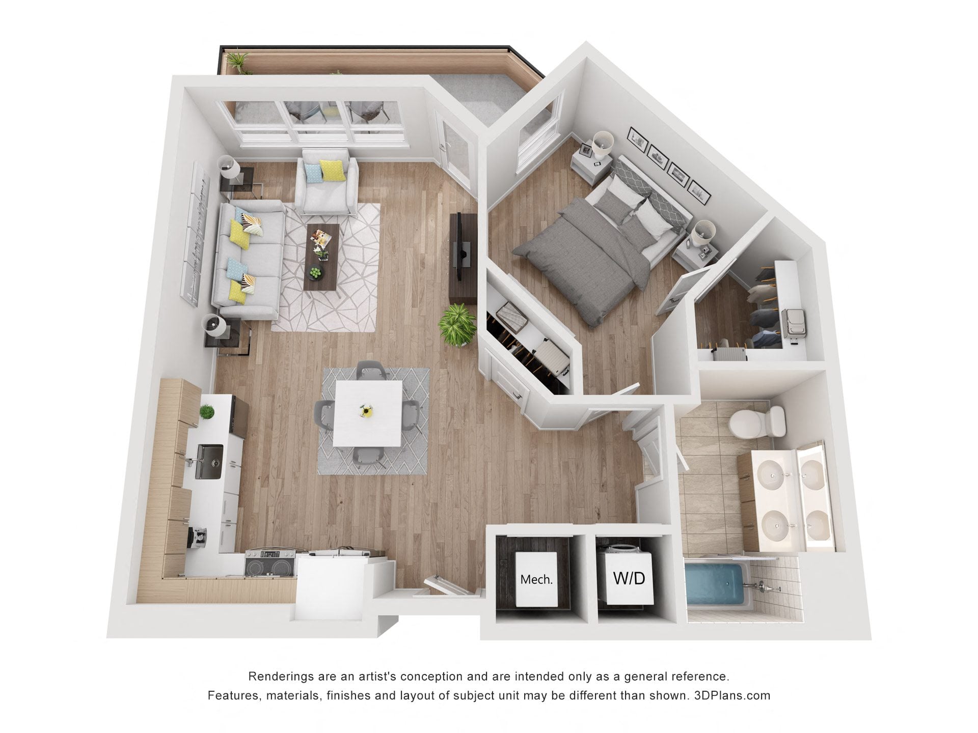 Avenue G | 1 Bed/1 Bath-AW-02.1 floor plan