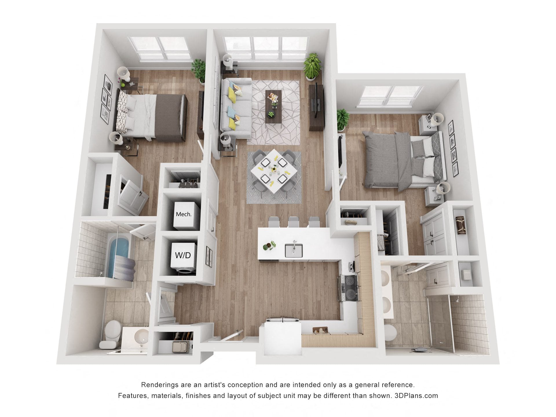 Avenue G | 2 Bed/2 Bath-BW-05.1 floor plan