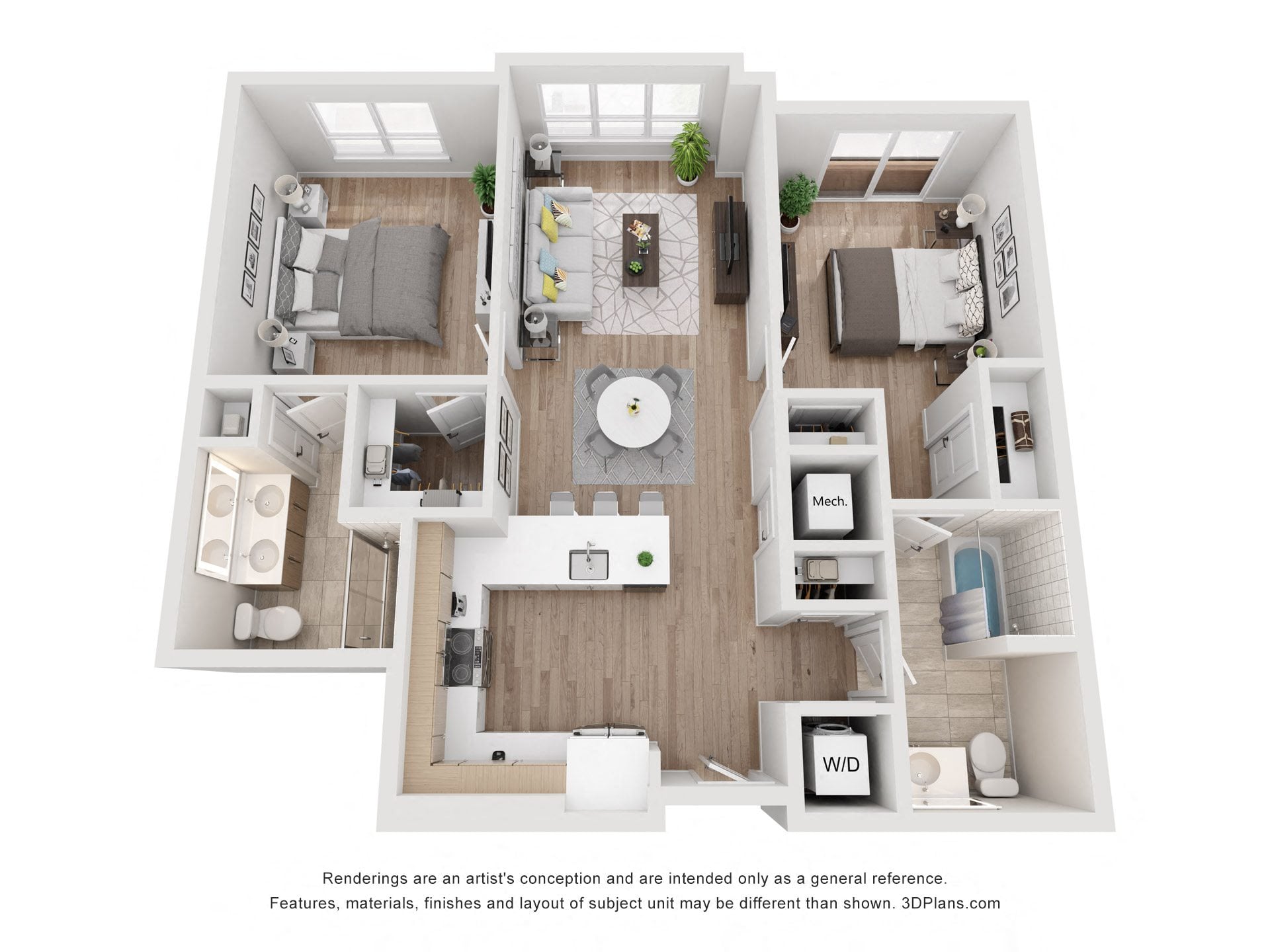 Avenue G | 2 Bed/2 Bath-BW-02.1 floor plan