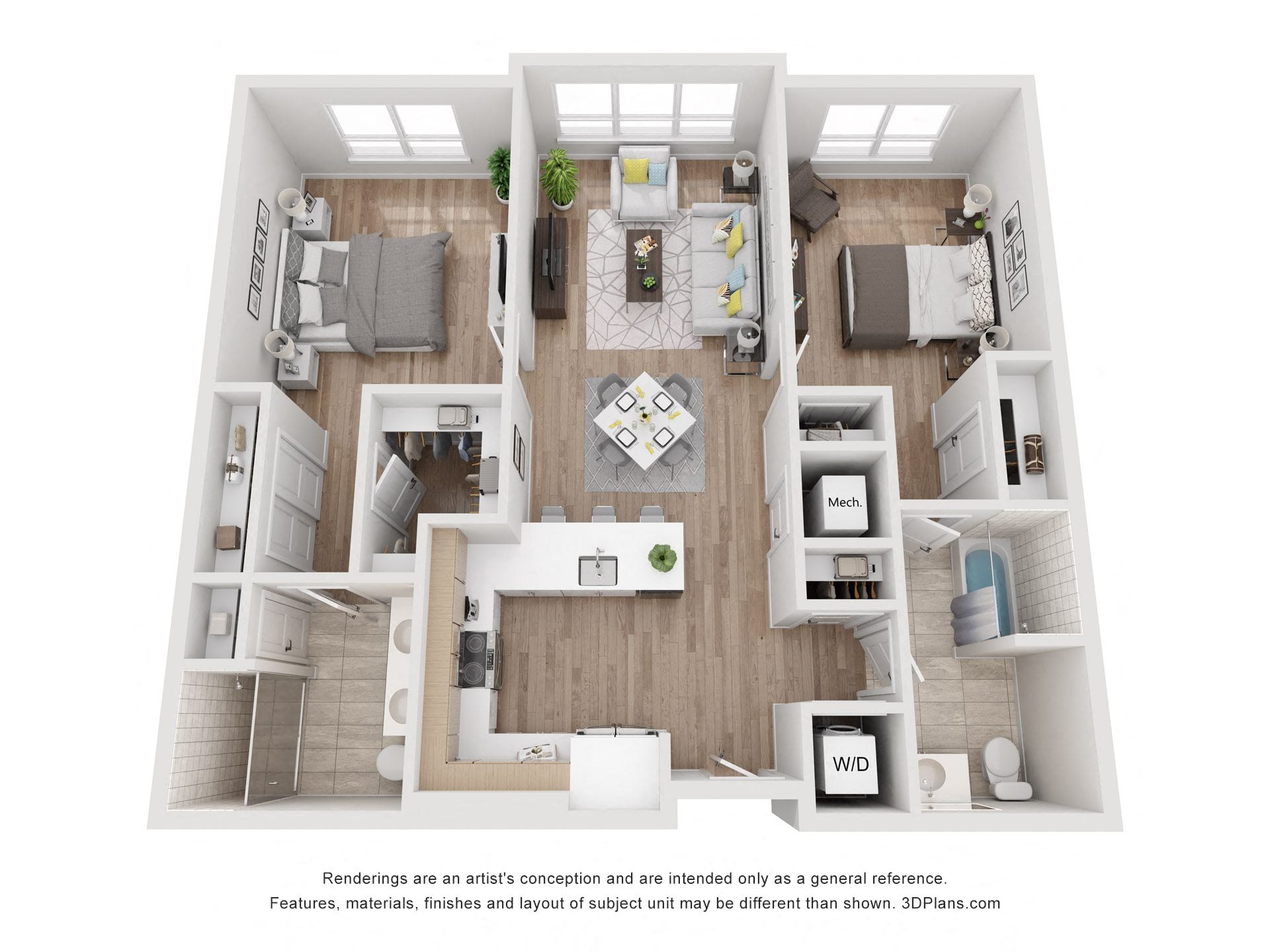 Avenue G | 2 Bed/2 Bath-BW-01.11 floor plan