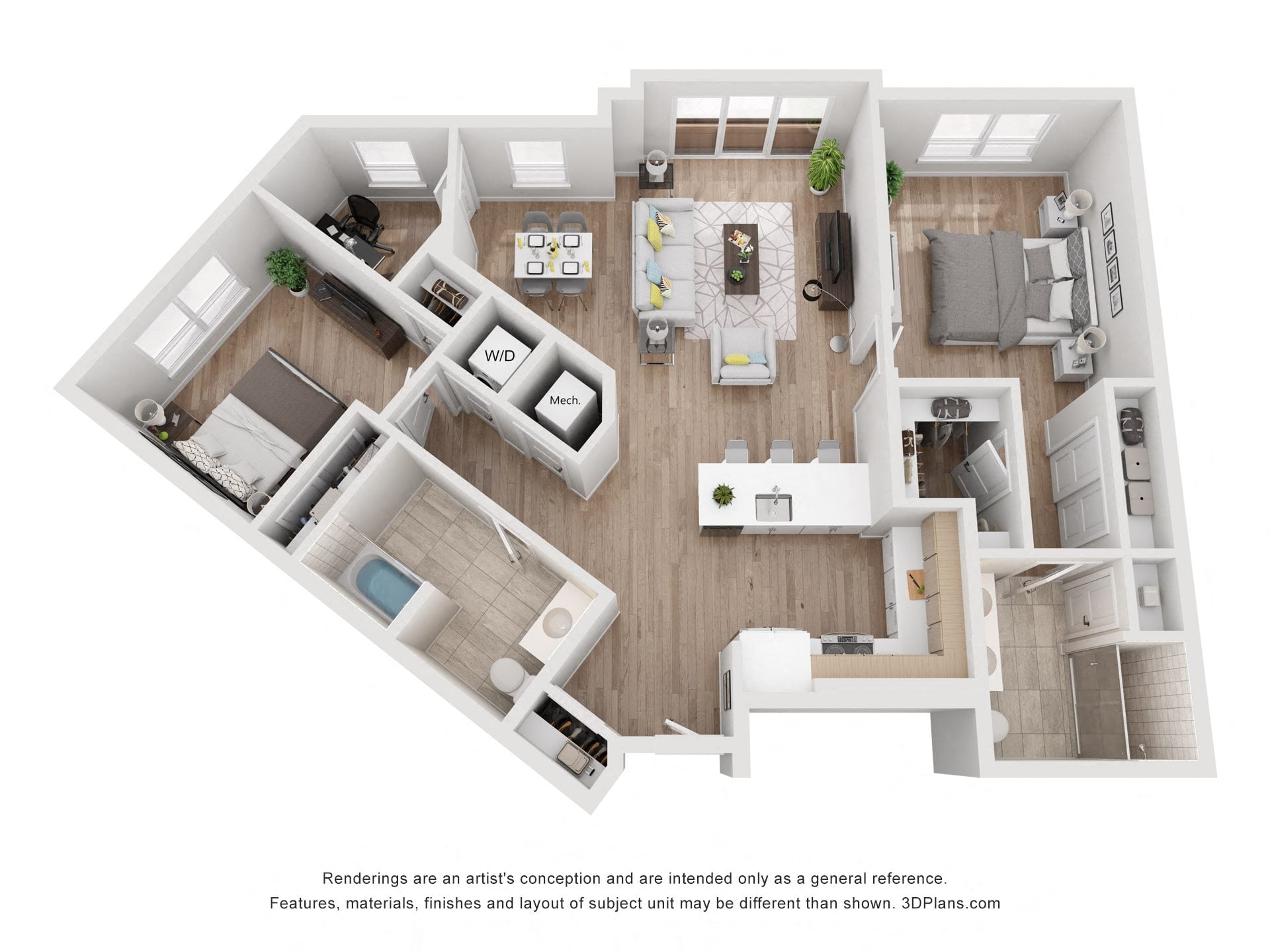 Avenue G | 2 Bed/2 Bath Den-BW-14.1 floor plan