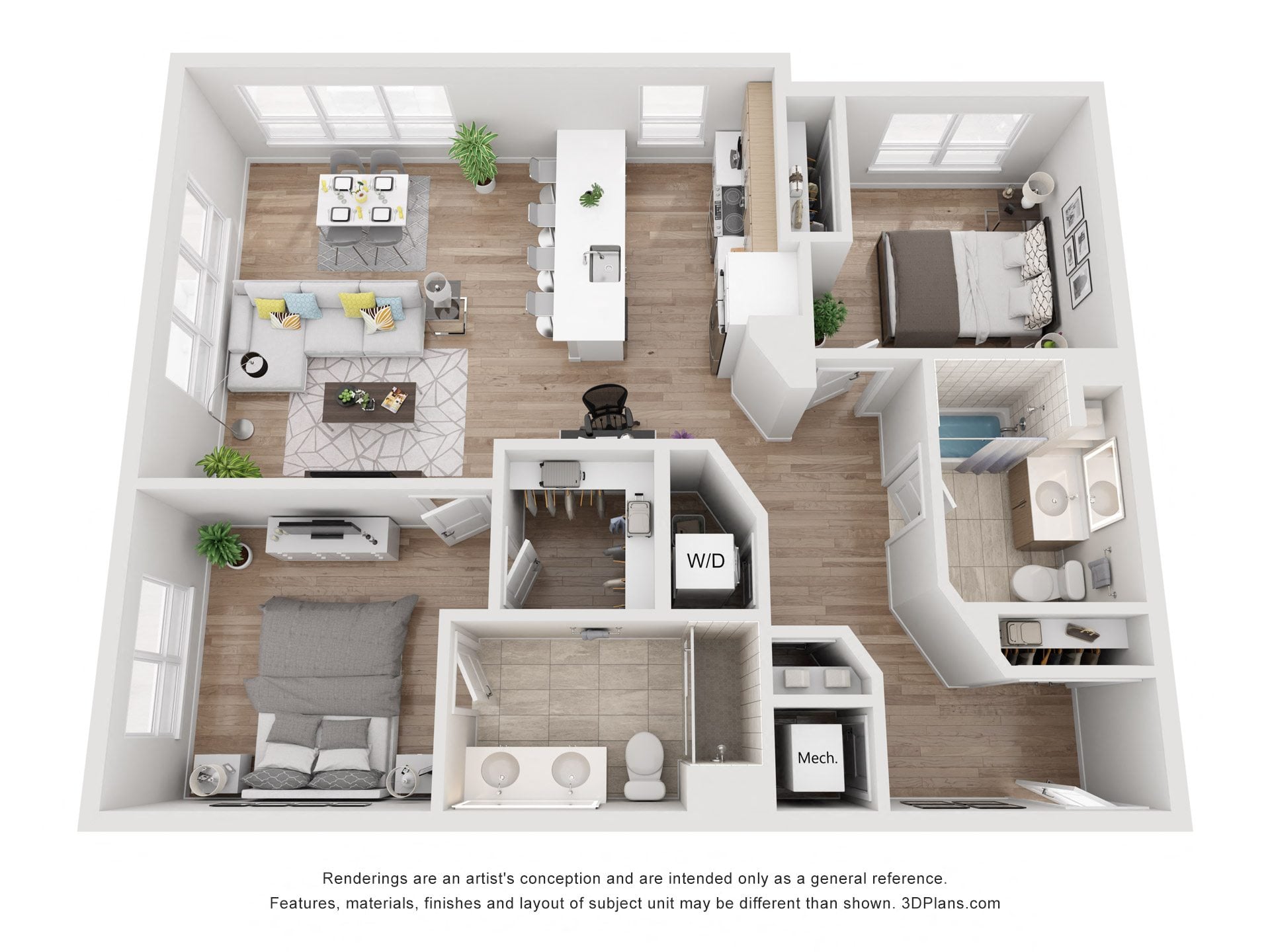 Avenue G | 2 Bed/2 Bath-BW-06.1 floor plan