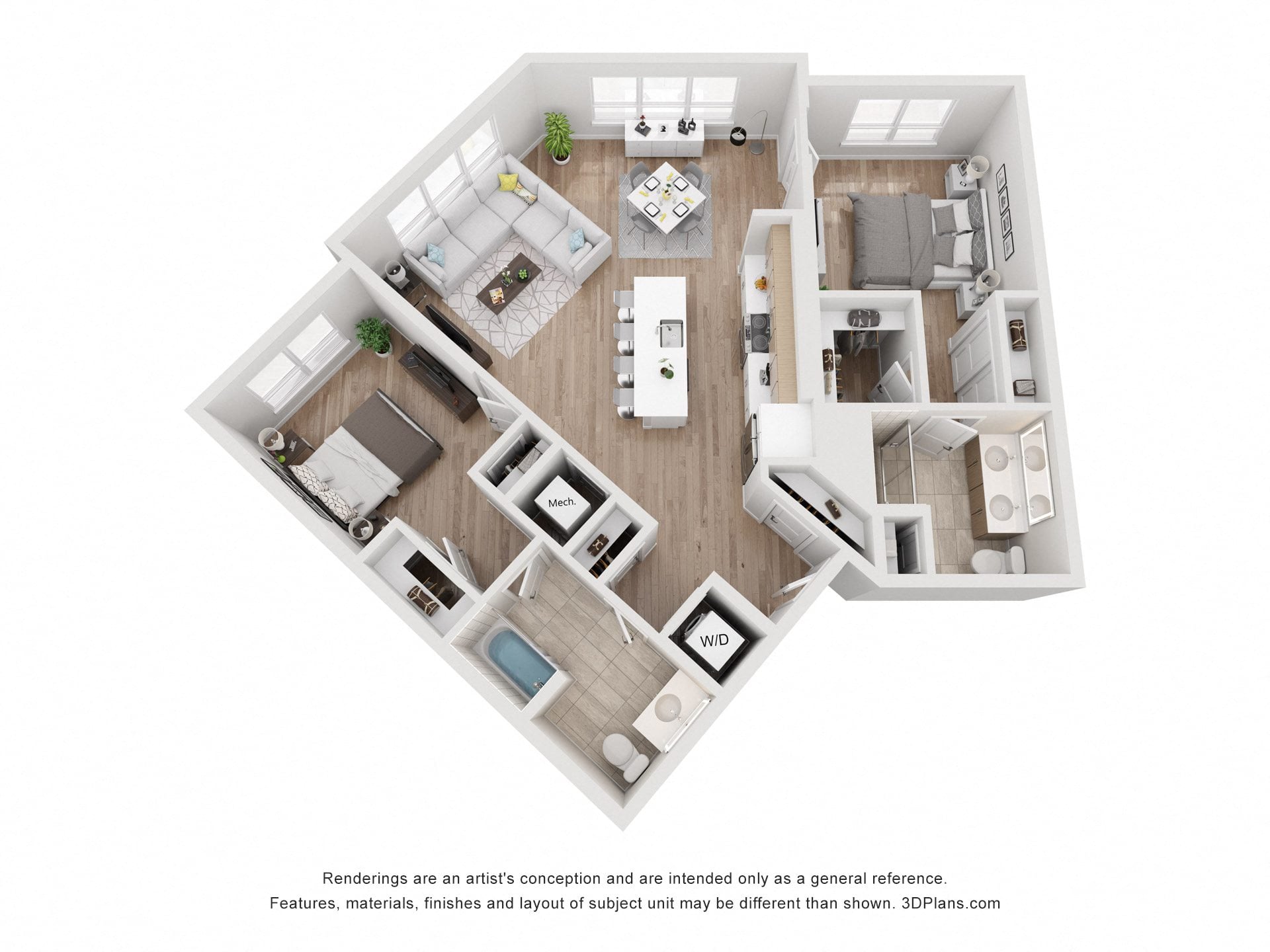 Avenue G | 2 Bed/2 Bath-BW-12.1 floor plan