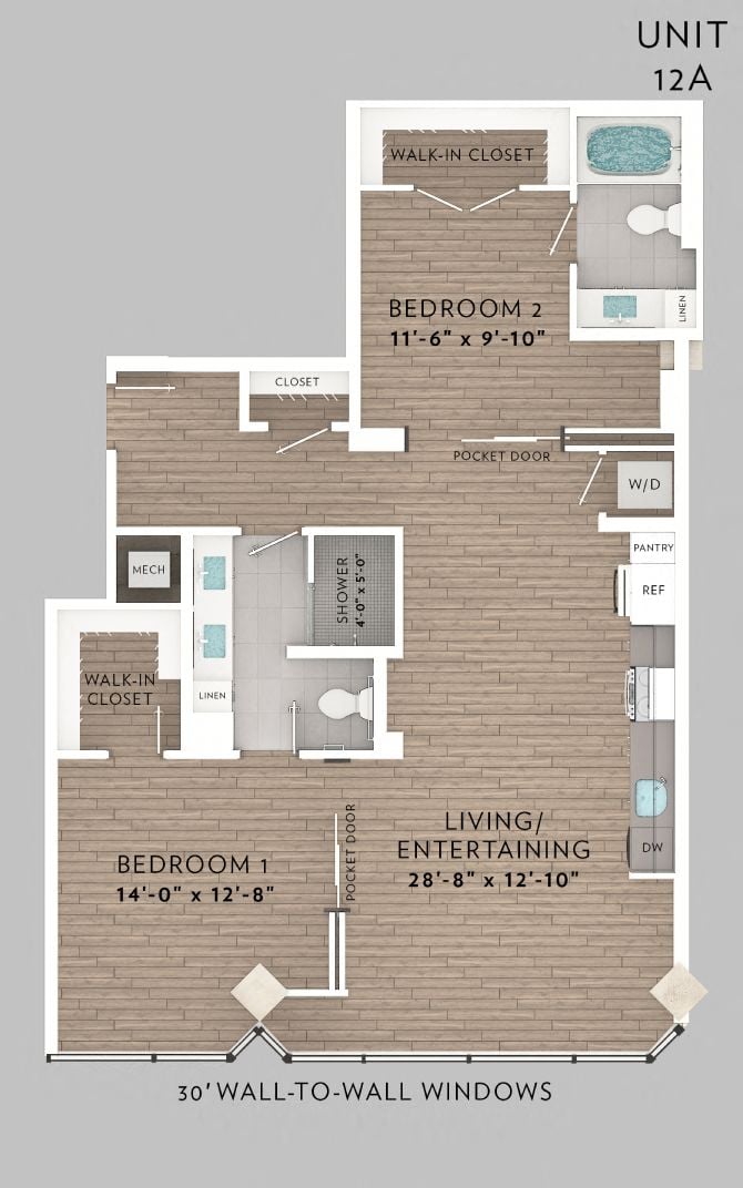 12A 2 Bed 2 Bath floor plan