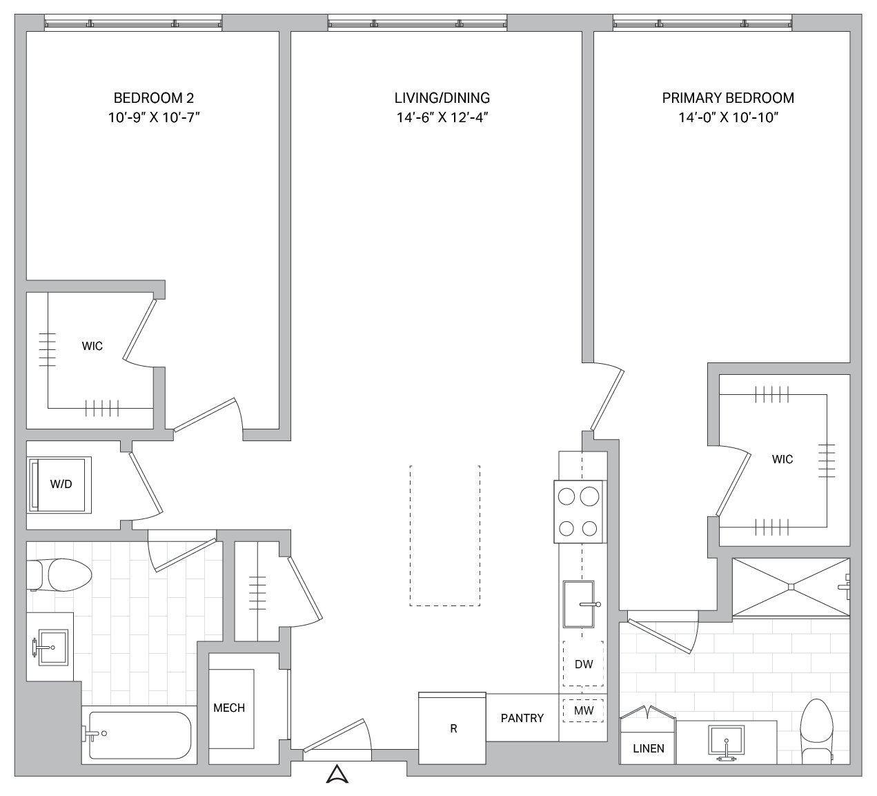 2 Bed/2 Bath-B-01B.2 floor plan
