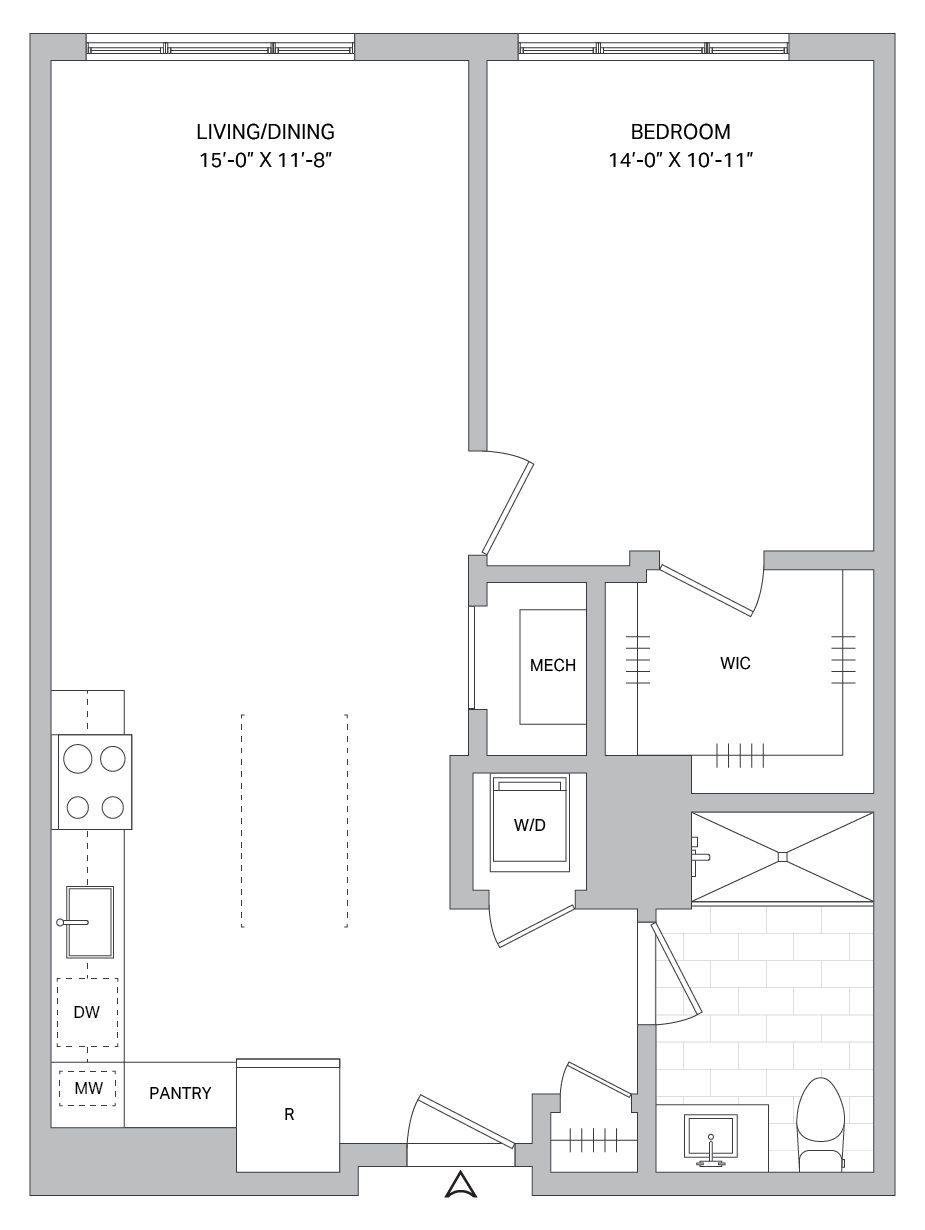 1 Bed/1 Bath-A-01B.2 floor plan
