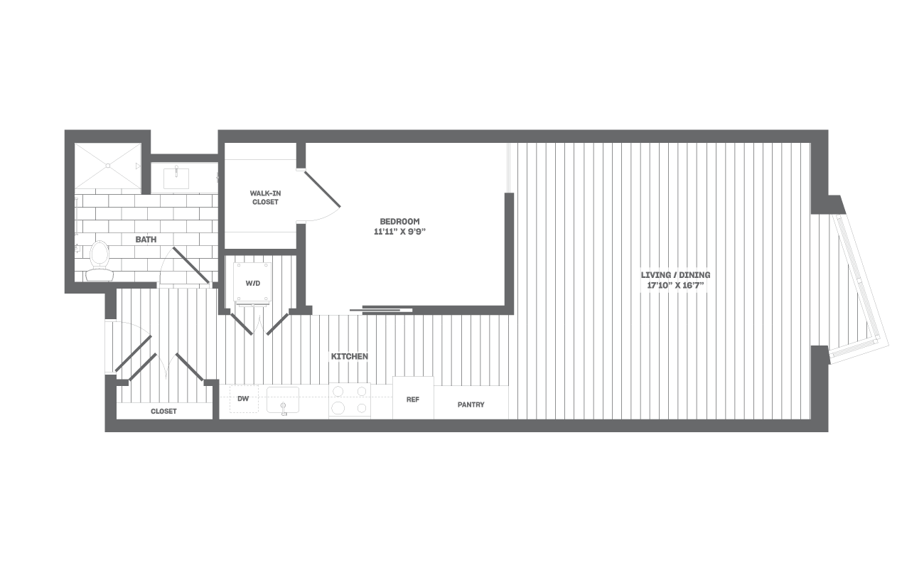 1 Bed/1 Bath-B5 floor plan