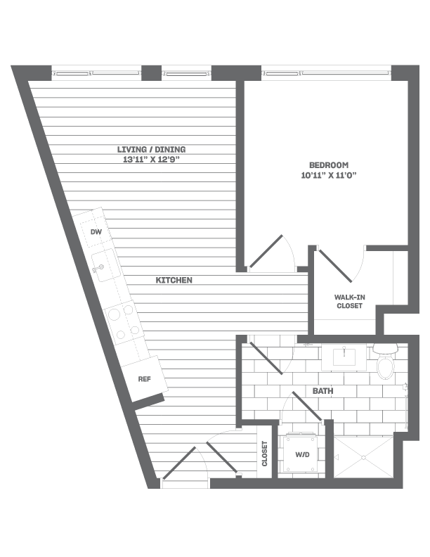 1 Bed/1 Bath-B2 floor plan