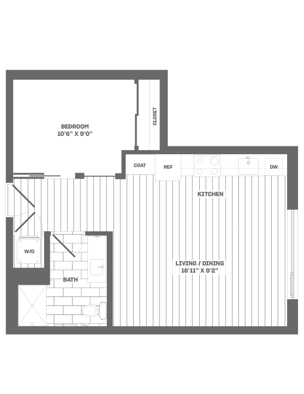 1 Bed/1 Bath-B6 floor plan