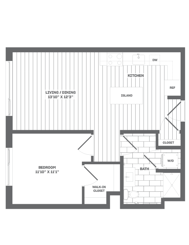 1 Bed/1 Bath-B1 floor plan
