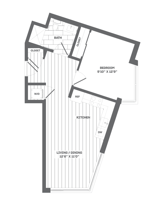 1 Bed/1 Bath-B3 floor plan