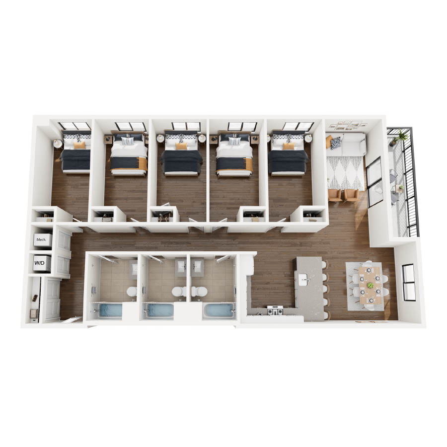 5 Bedroom Northwest floor plan