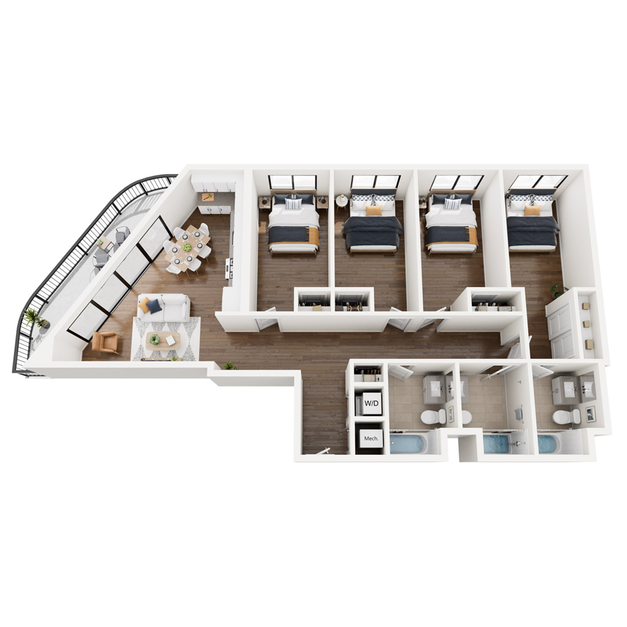 4 Bedroom Southwest floor plan