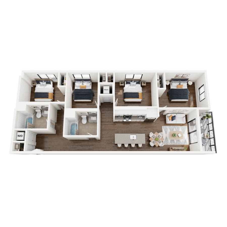 4 Bedroom Southeast floor plan