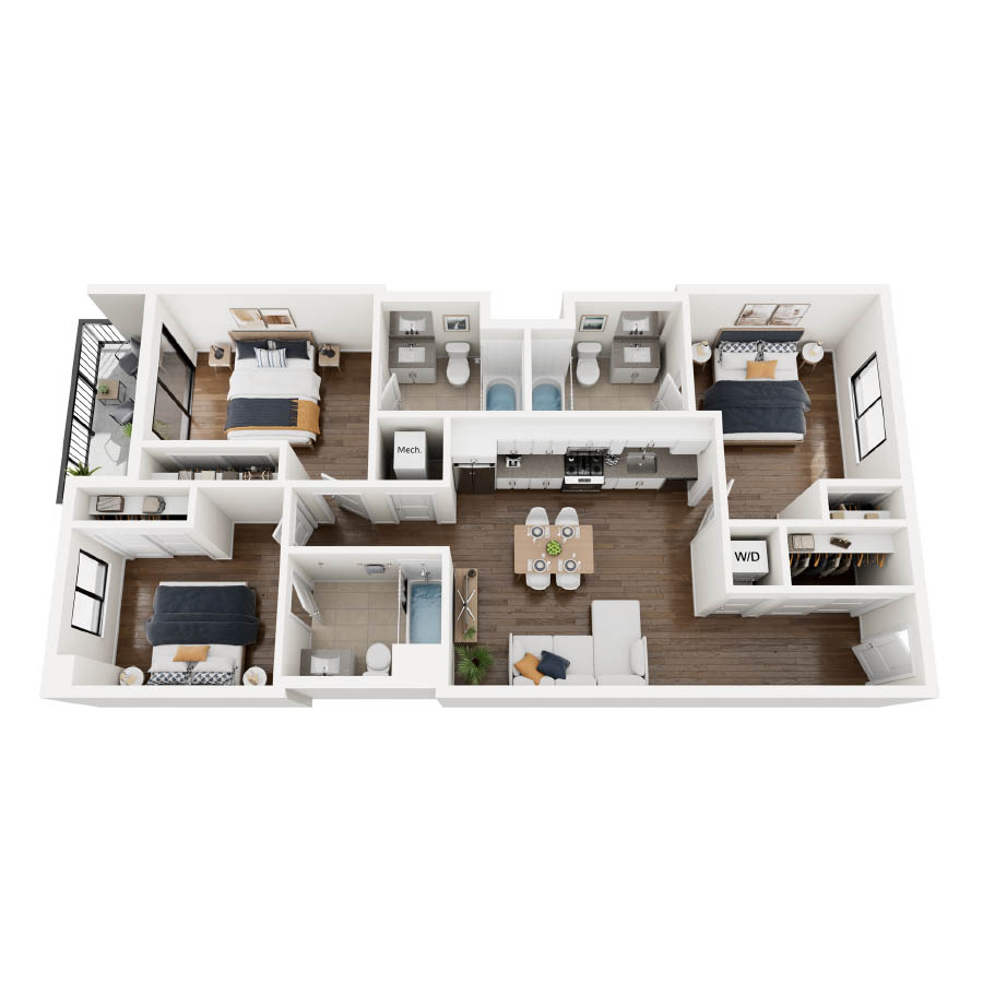 3 Bedroom South floor plan