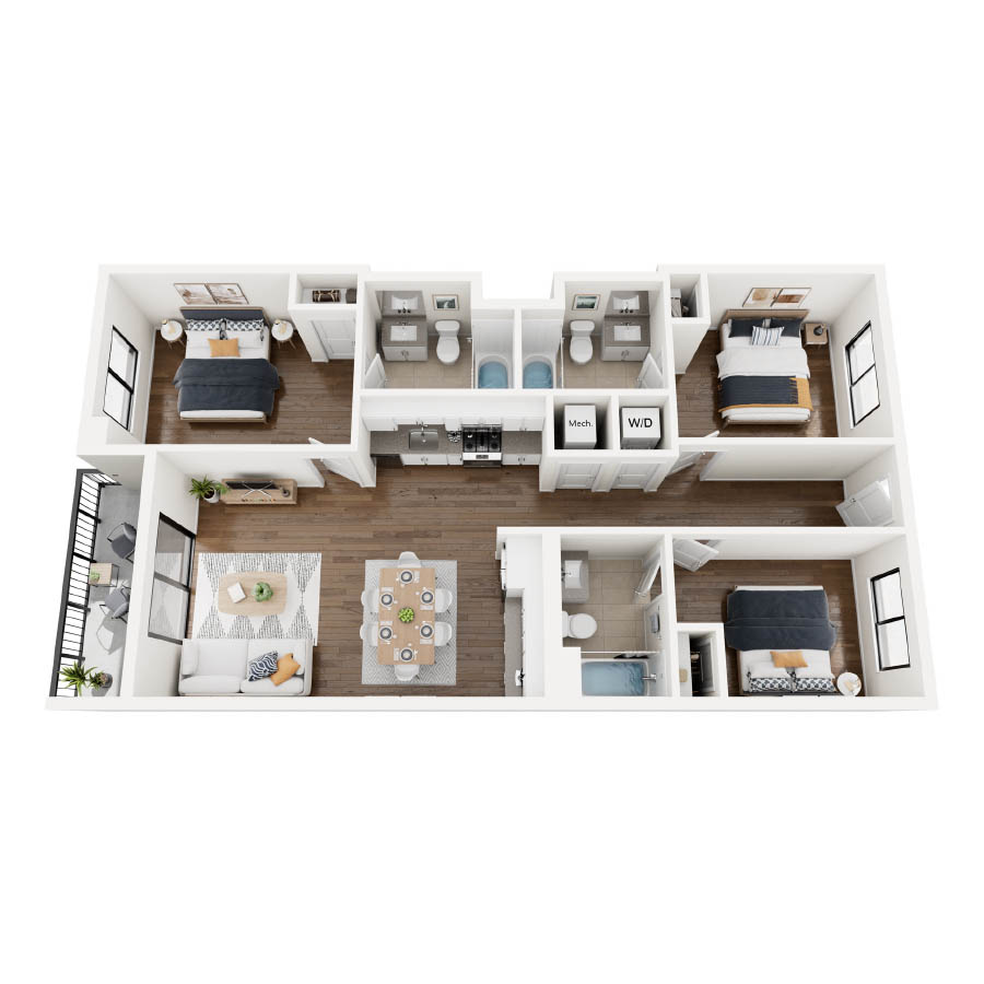3 Bedroom North floor plan