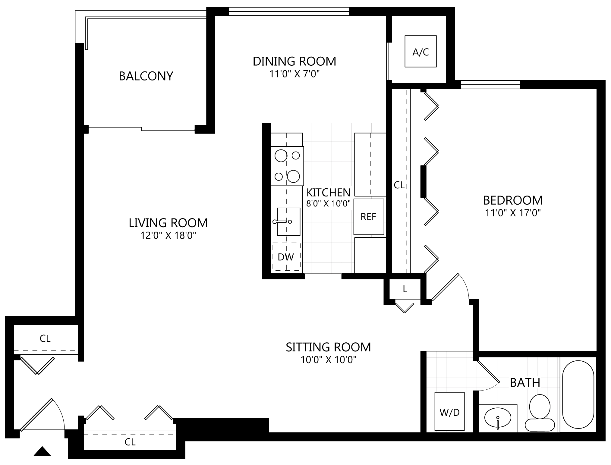 1 Bed/1 Bath-A4 floor plan