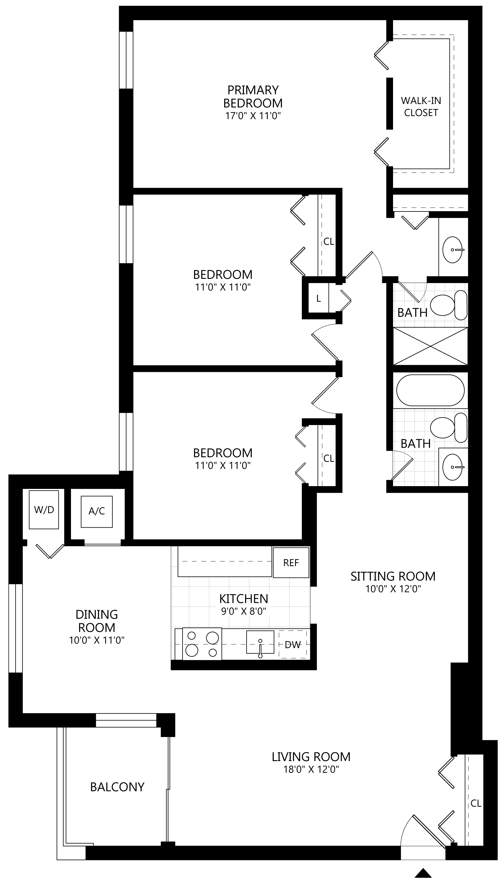 3 Bed/2 Bath-C1 floor plan