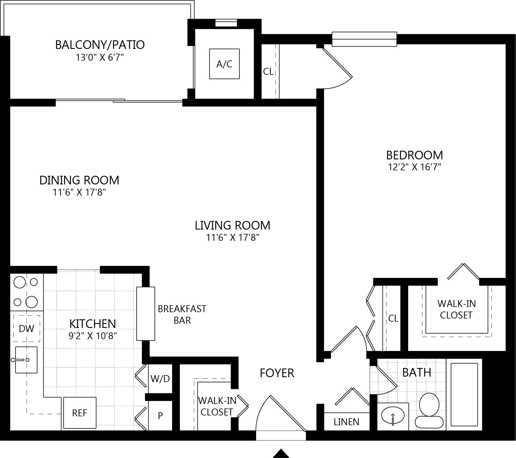 1 Bed/1 Bath-A3 floor plan