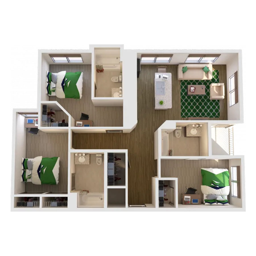 3x3 floor plan