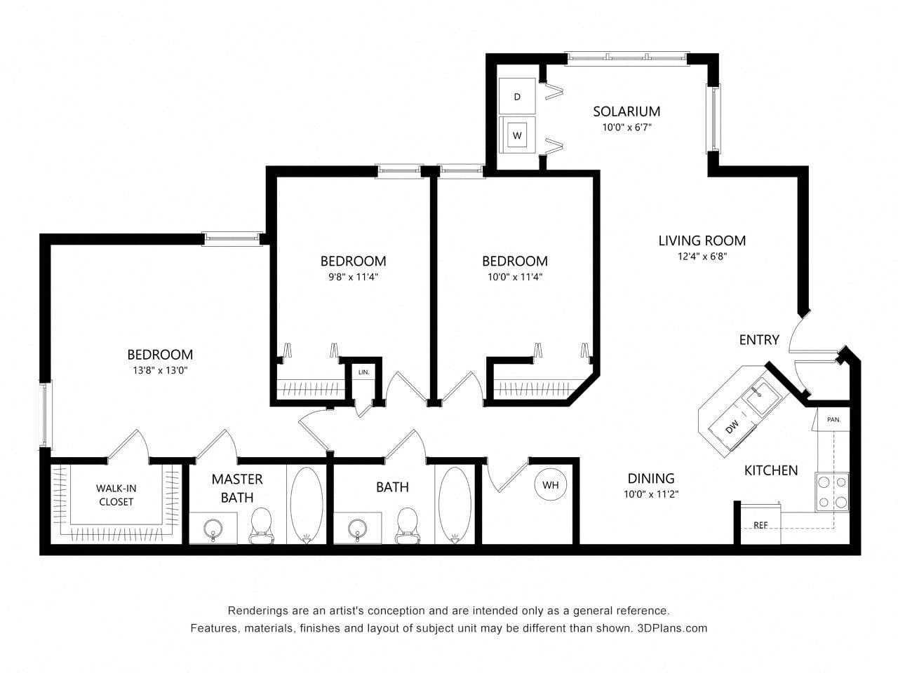 Three Bedroom A floor plan