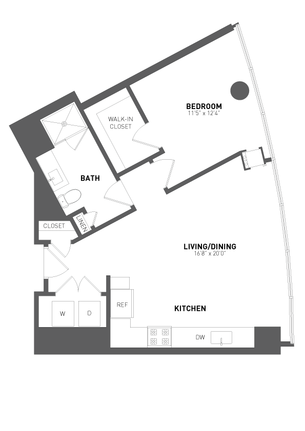 1 Bed 1 Bath-A12 floor plan