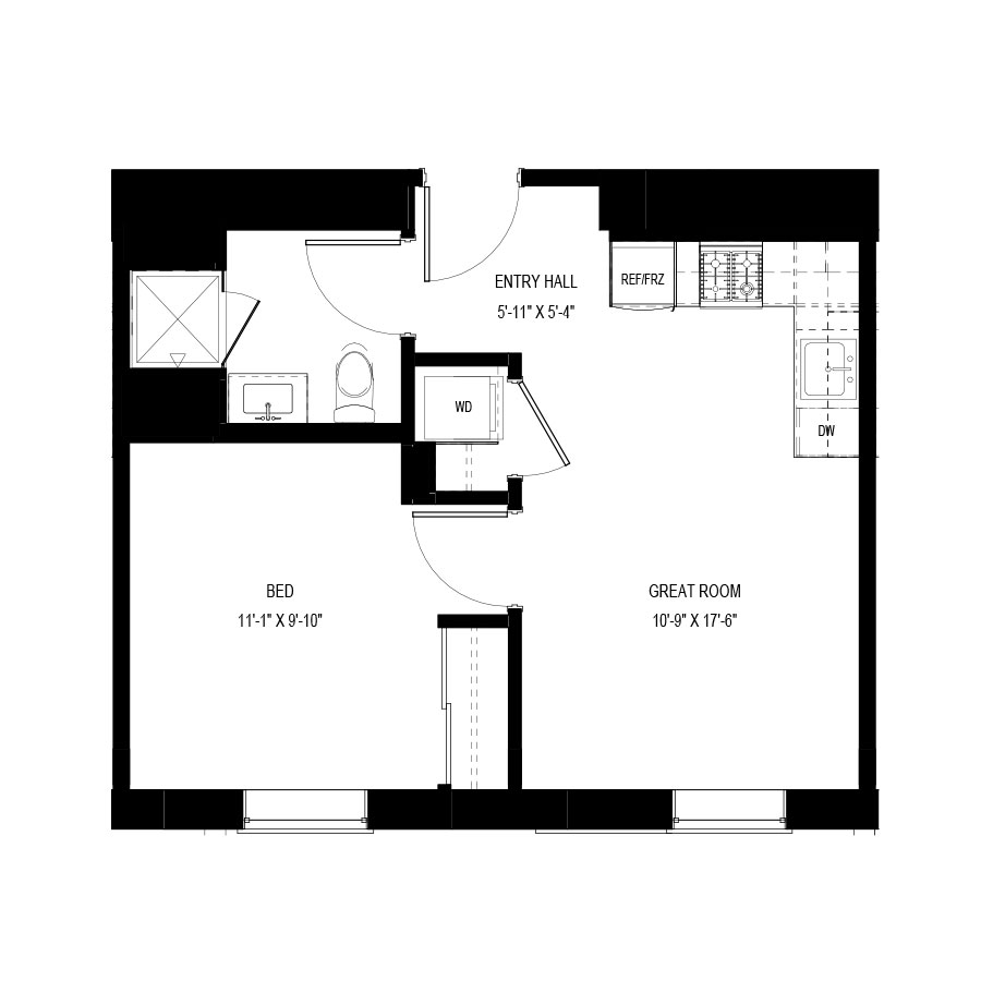 Unit 105 floor plan