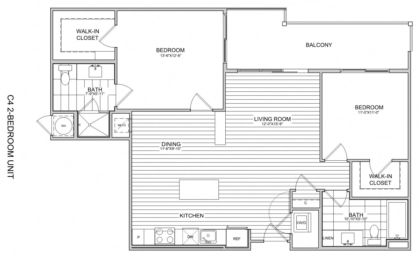 2 Bed/2 Bath-C4 floor plan