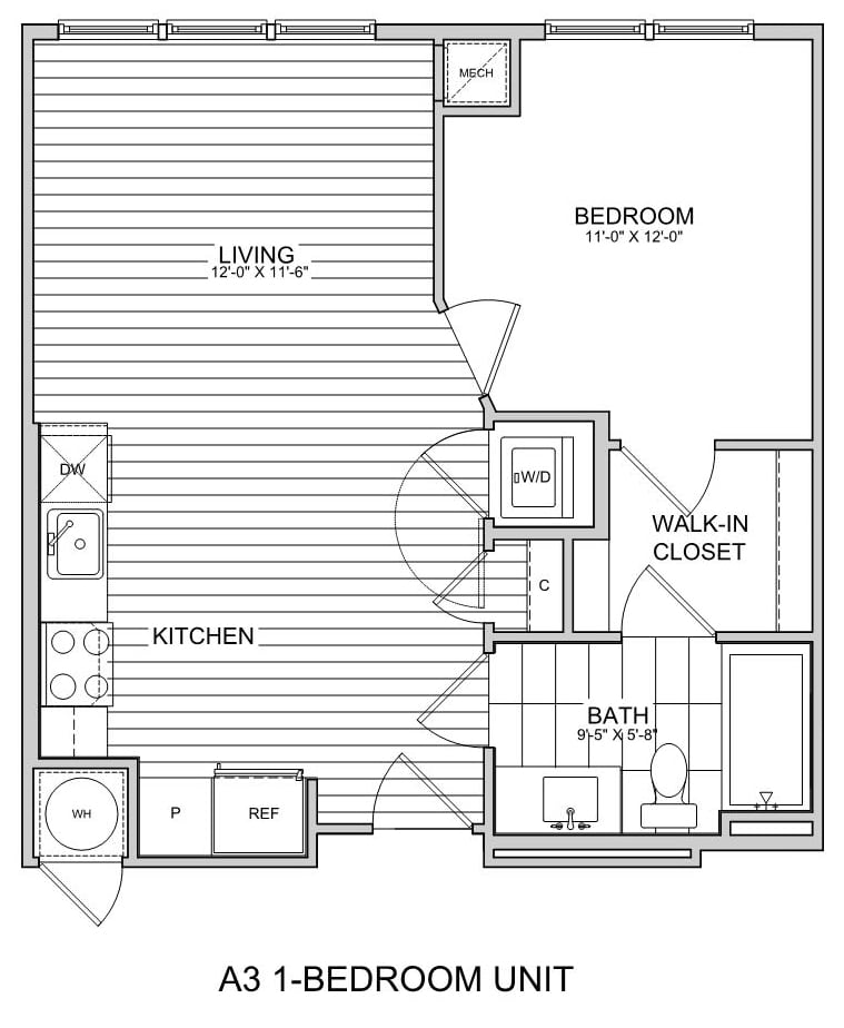 1 Bed/1 Bath-A3 floor plan