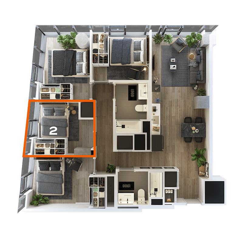 Co-Living LT-02 Bedroom 2 floor plan