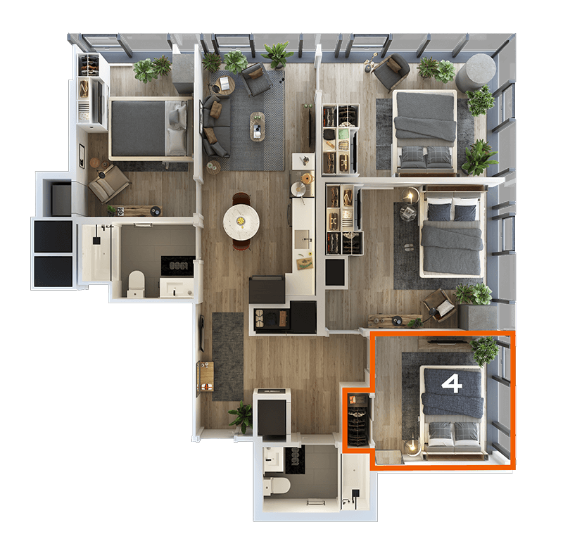 Co-Living LT-08 Bedroom 4 floor plan