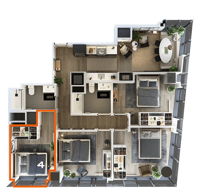 Co-Living LT-09 Bedroom 4 floor plan